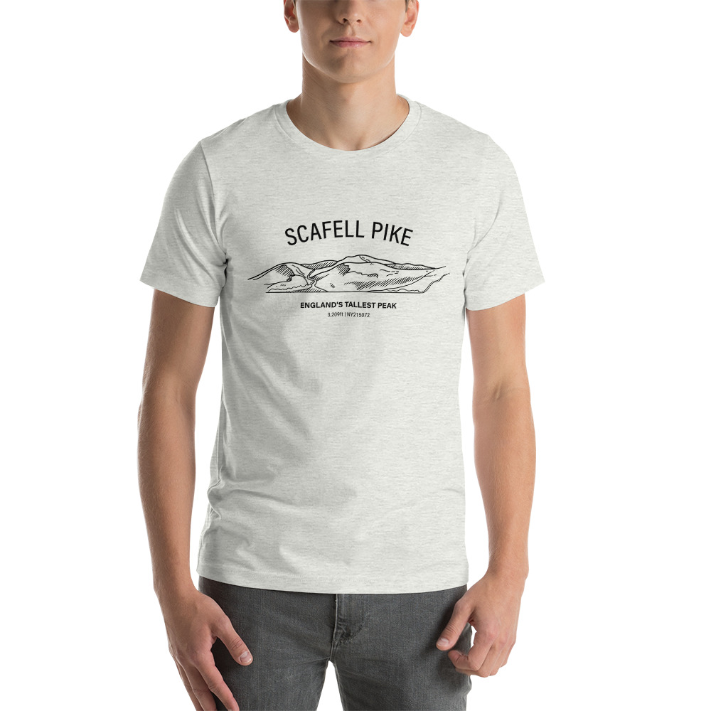 Scafell Pike Monochrome Line Art t-shirt - Unisex Organic Cotton