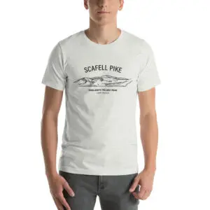 Scafell Pike Monochrome Line Art t-shirt - Unisex Organic Cotton