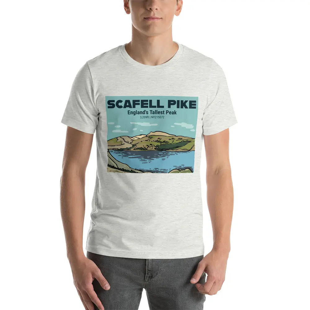 Vivid Scafell Pike Landscape t-shirt - Unisex Organic Cotton - Image 3