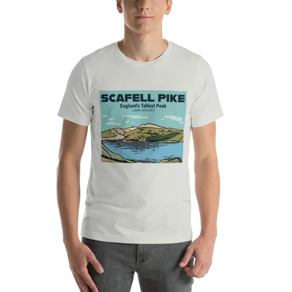 Vivid Scafell Pike Landscape t-shirt - Unisex Organic Cotton - Image 2